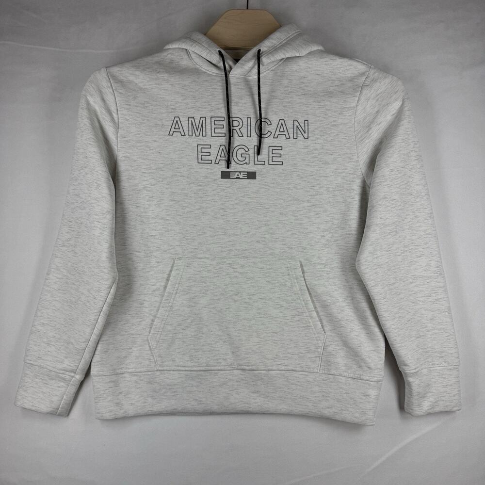 American Eagle Men’s M Gray Logo Pullover Hoodie Sweatshirt NWOT